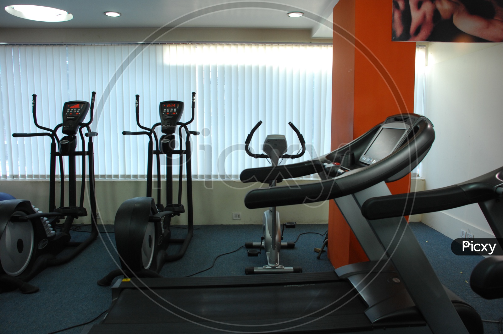 Fitness and strengthening equipment in the gym - Treadmills and Cycles