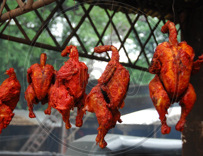 Roasted chicken in a dhaba