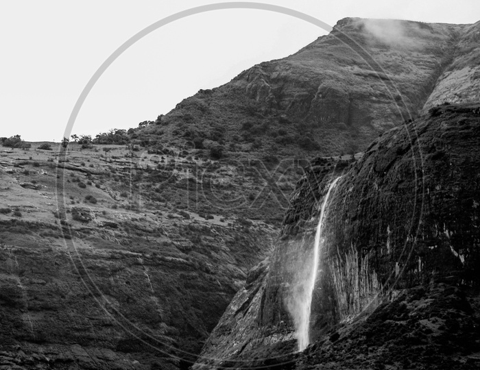 A Water Fall From A Hill Top of Western Ghats