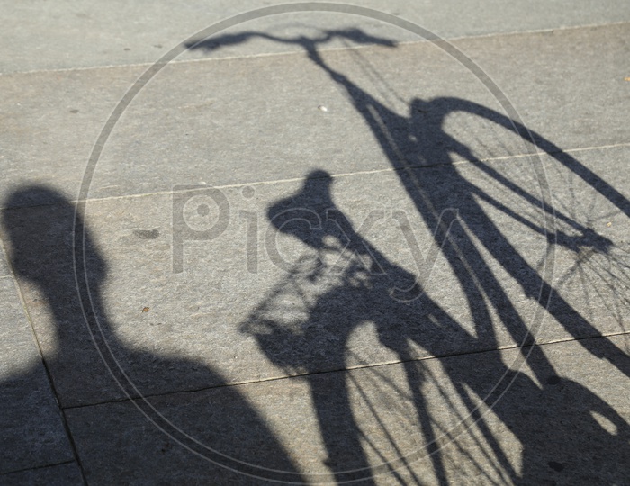 Bicycle Shadow on Road