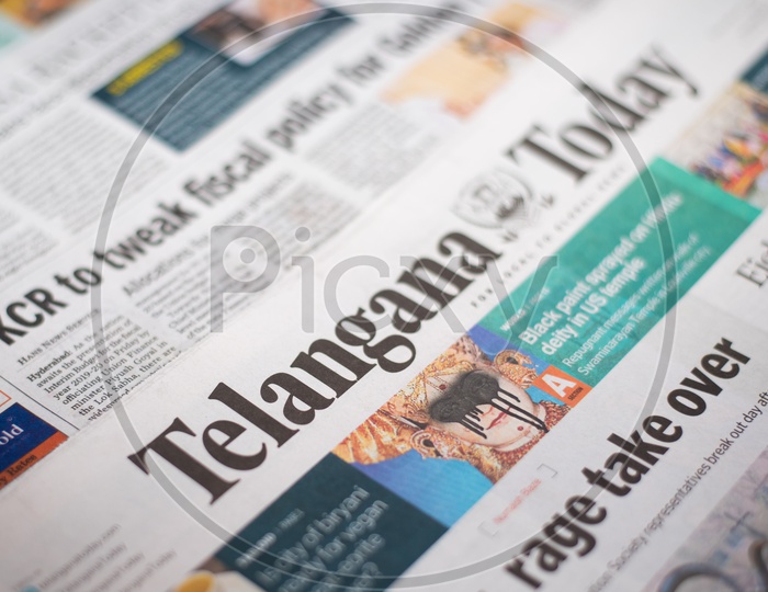 Telangana Today , An English Daily Newspaper Header Closeup Shot