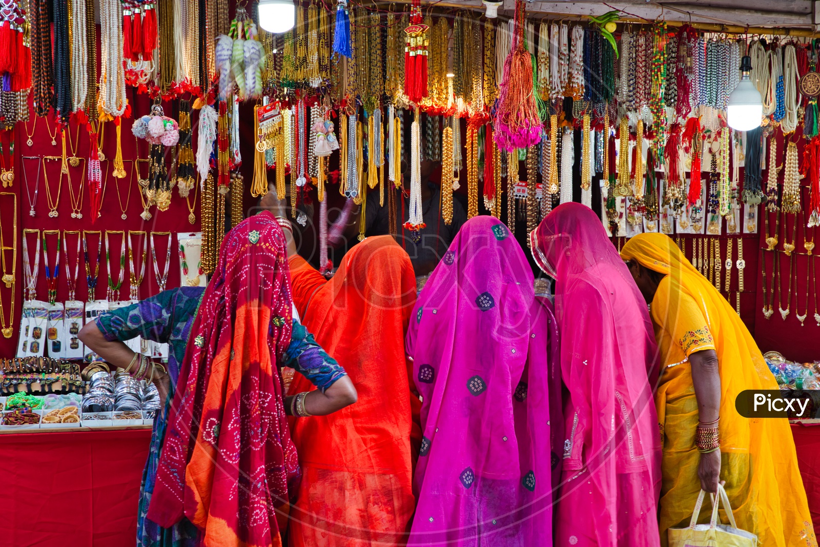 Rajasthan Woman At The Vendor Shops in Pushkar Fair