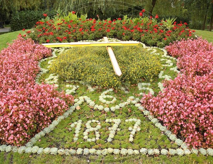 A clock in garden