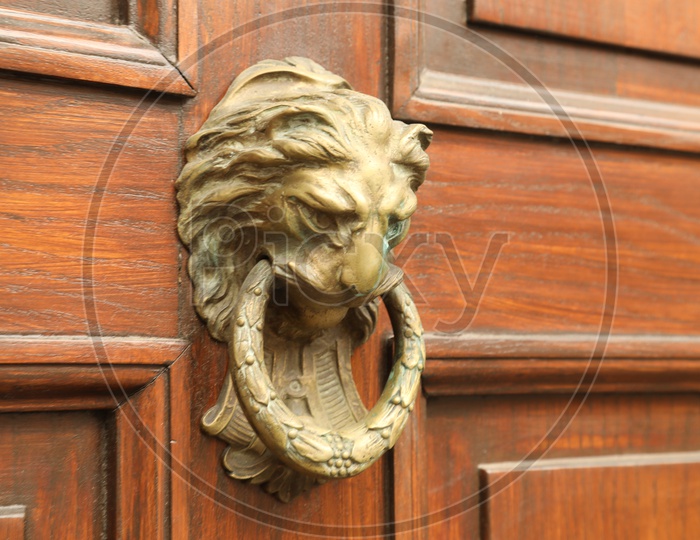 A Lion symbol door handle