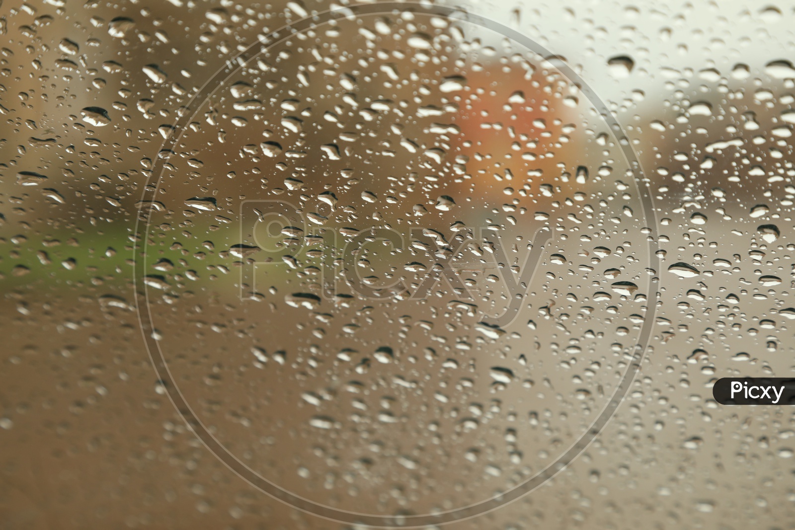 Water Droplets on a Glass With   Bokeh  Background
