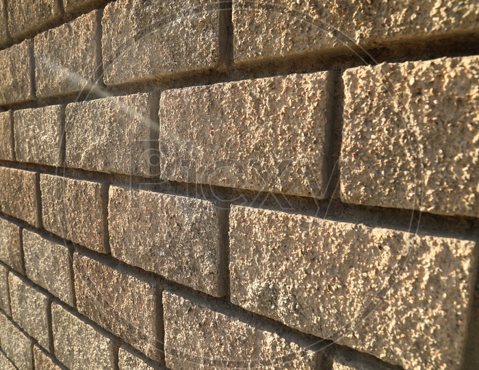Granite bricks of a wall
