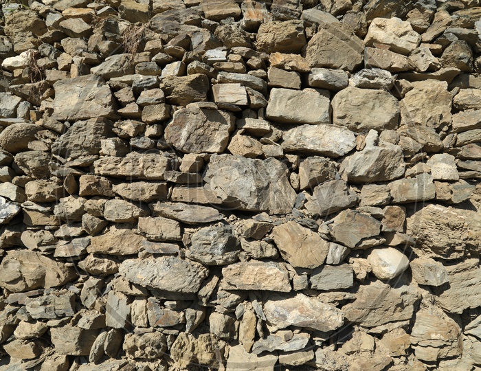Assorted rocks of a wall