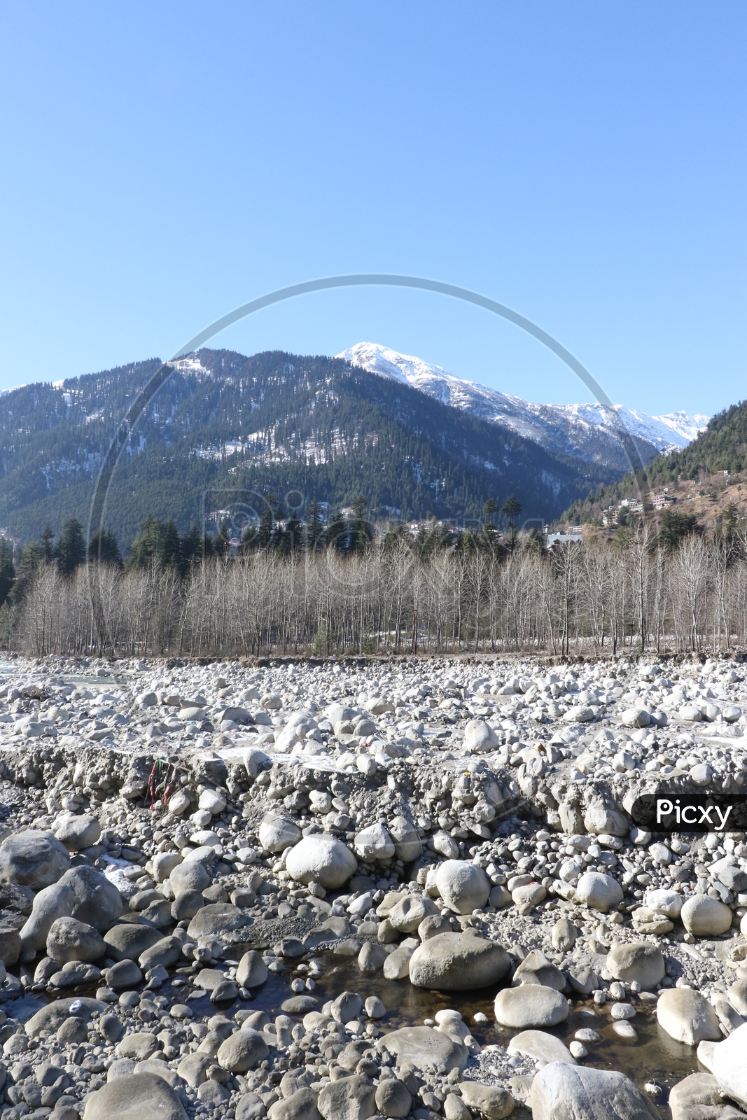Landscapes of Manali - Snow capped Mountains & Stones