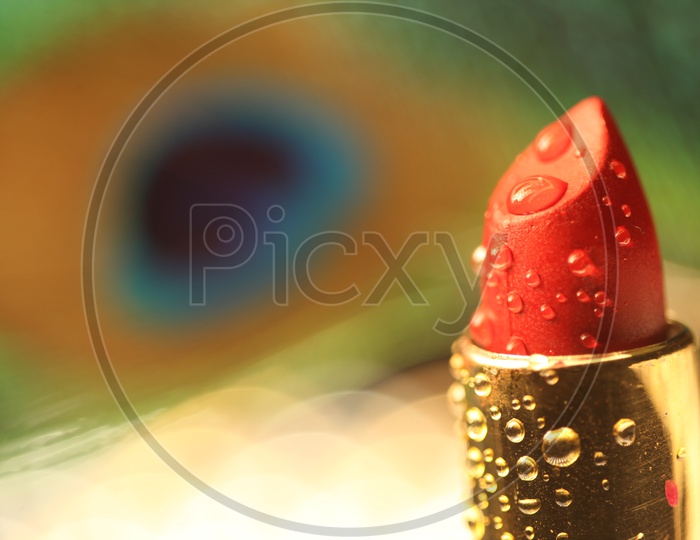 Lipstick With Droplets on it Presentation