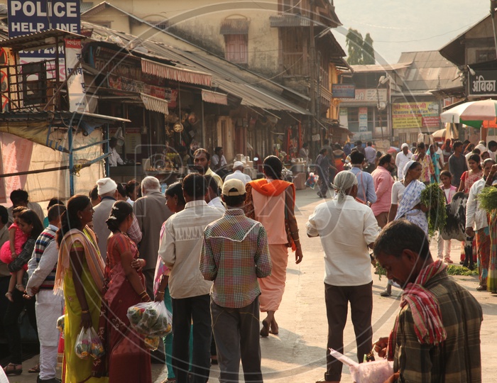People in the streets of Varanasi