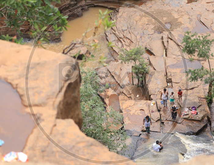 Tourists at Tirathgarh waterfall