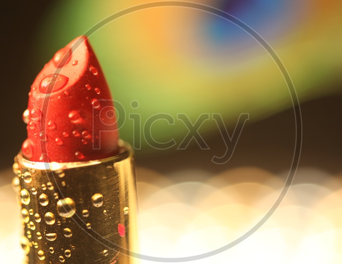 Lipstick With Droplets on it Presentation