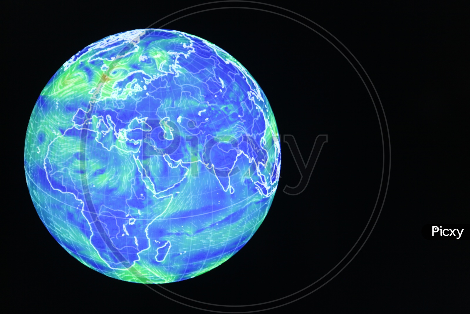 A Graphical Presentation Of Earth Globe With Blue and Green colours