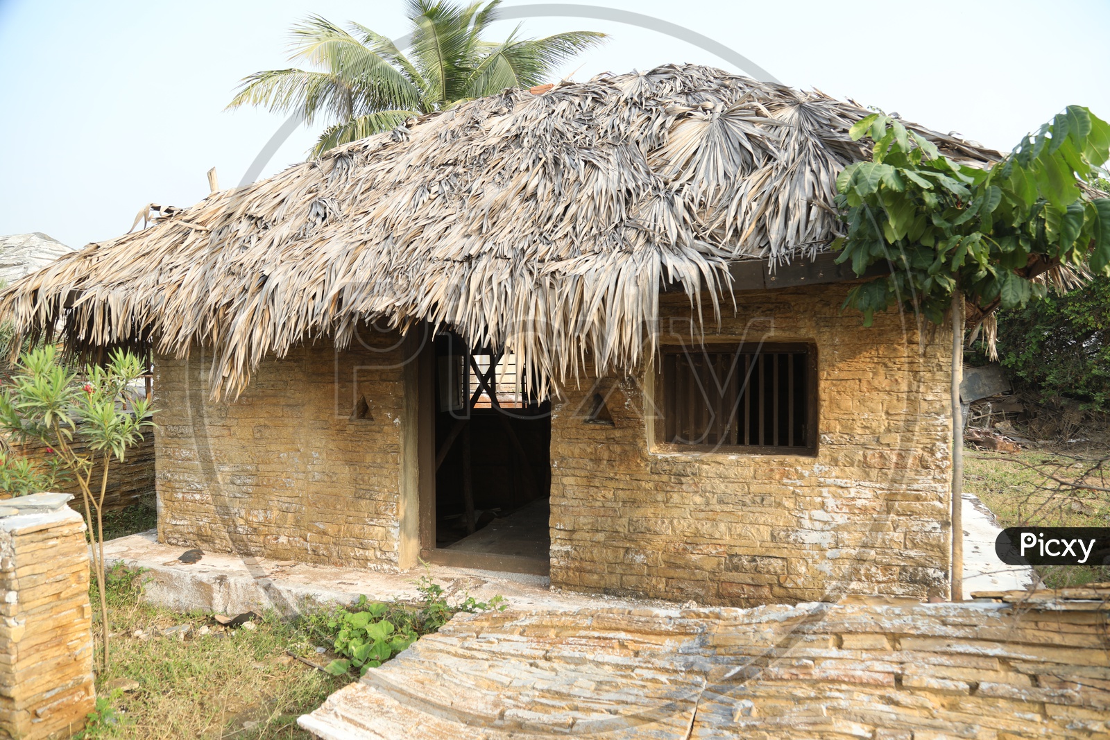 Huts with thatched roof