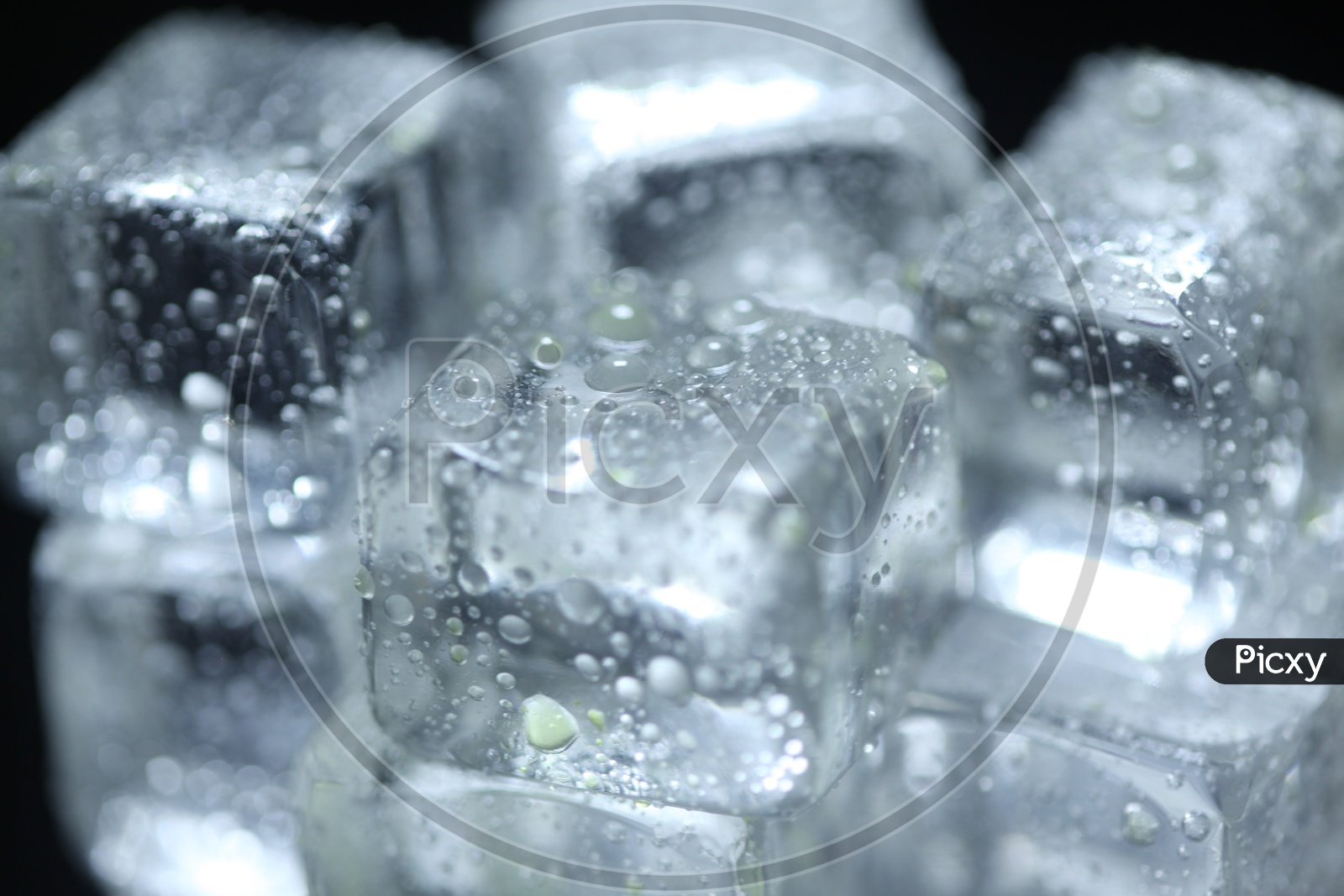 Ice Cubes / Glass Crystal Cubes Closeup Presentation