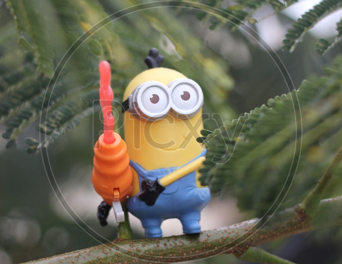 Toy Minion on the tree