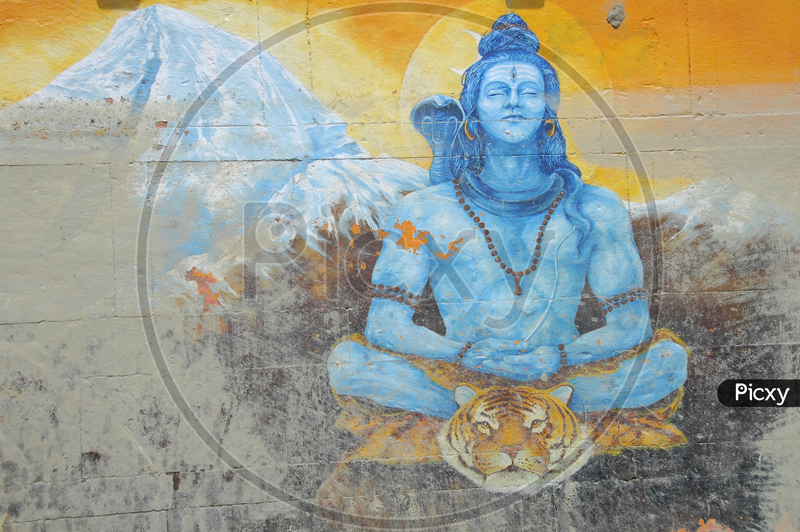 Lord Shiva painting on Wall