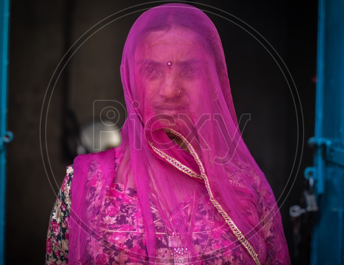 Full Portrait  of rajasthani woman