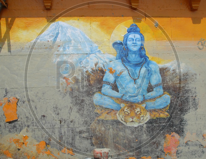 Lord shiva painting on Wall