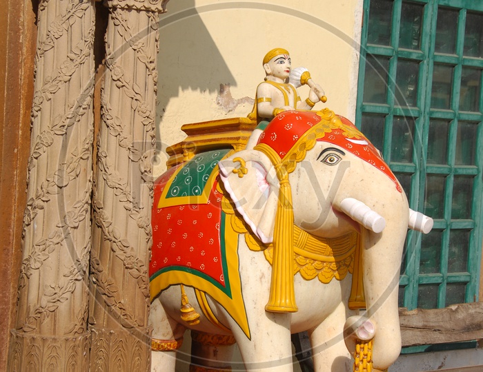 Elephant idol placed at the entrance