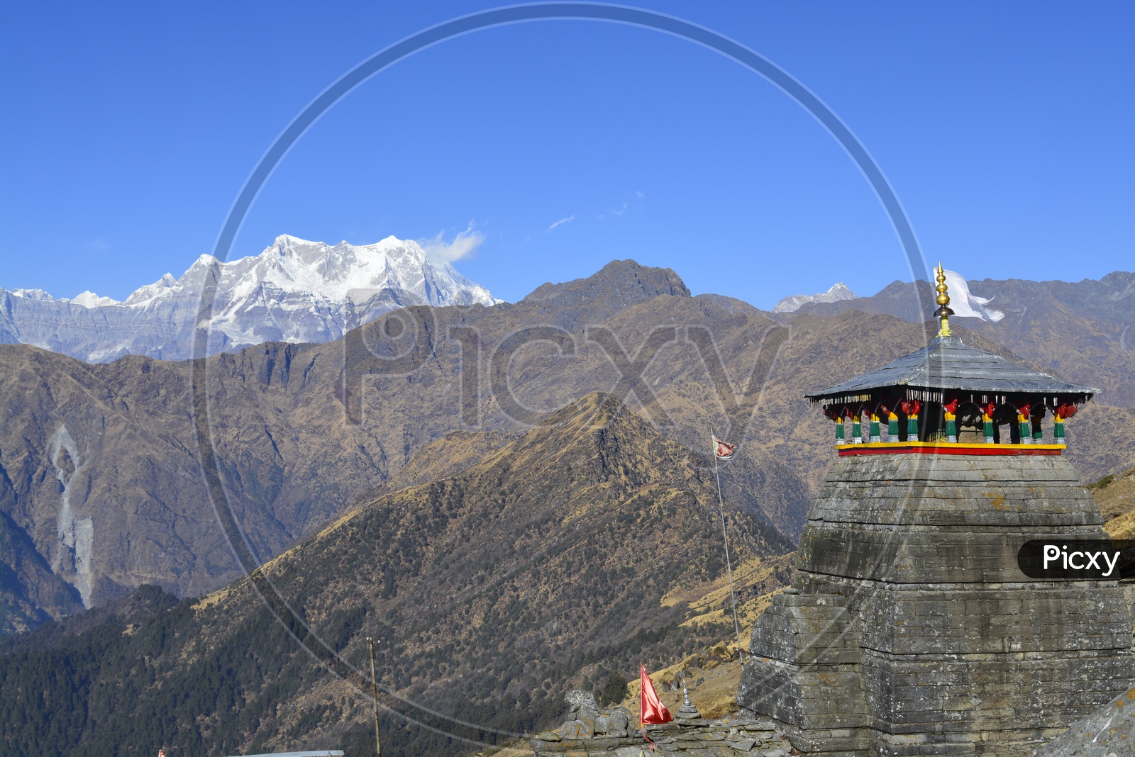 snow-capped mountains of Chopta