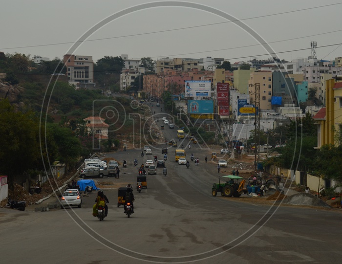 Moving vehicles on filmnagar main road