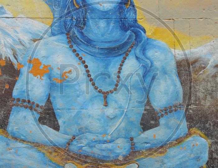 Lord shiva painting on Wall