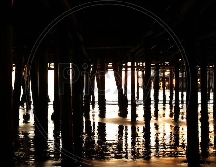 Santa Monica pier - under the bridge