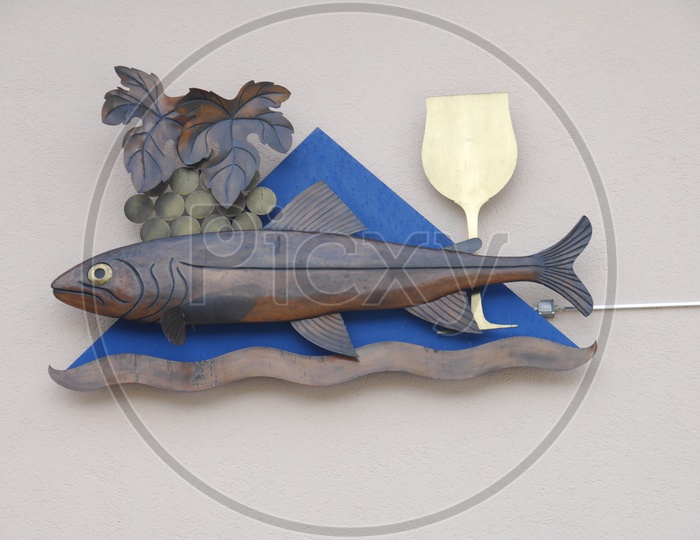 A fish design on wall