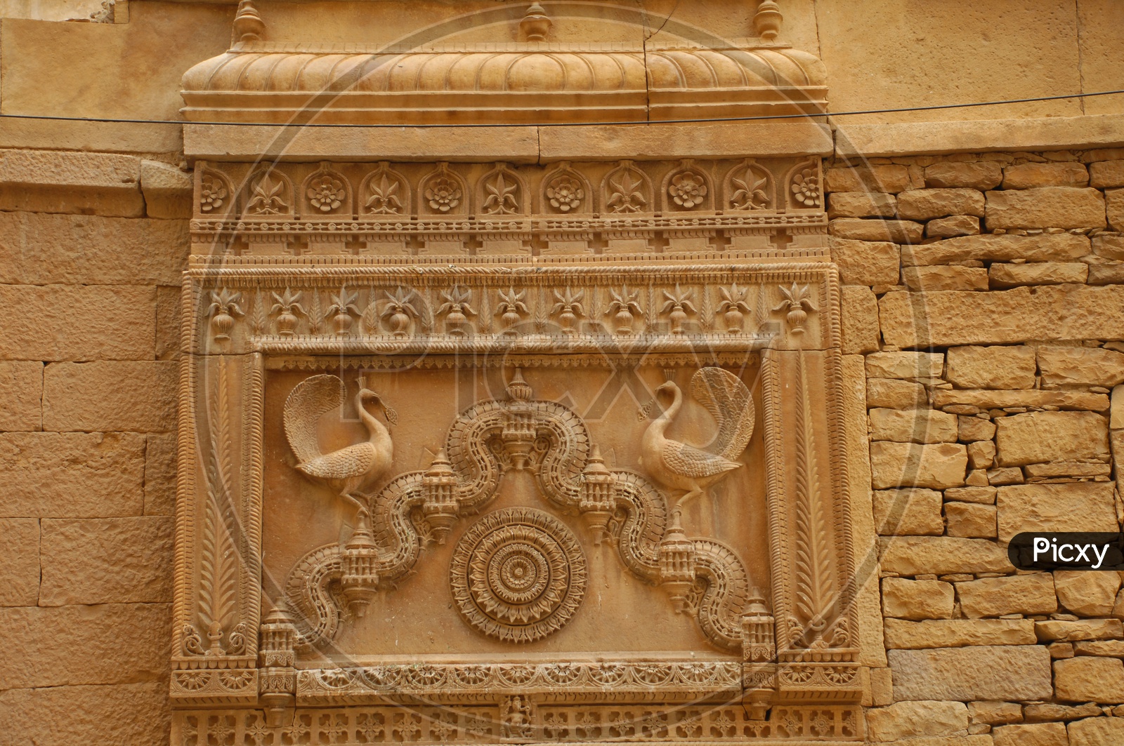 Architecture of a temple wall
