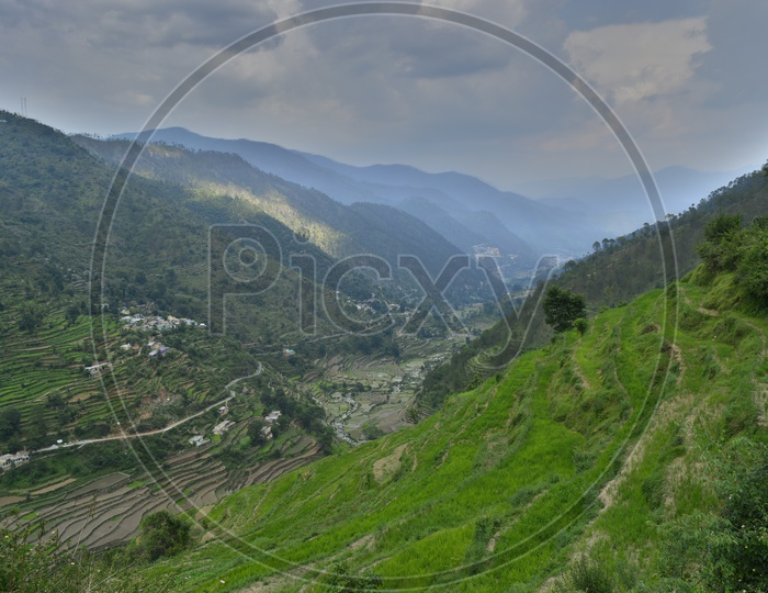 Landscape of beautiful Mountains of Gangotri