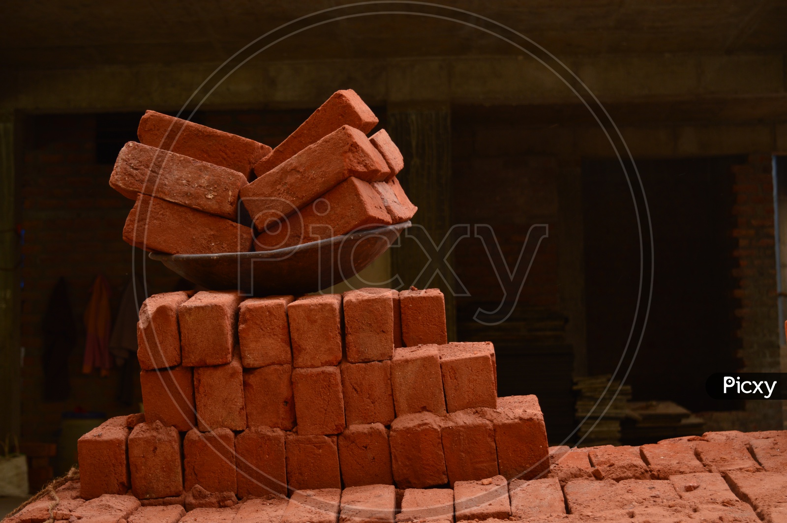 bricks at the construction