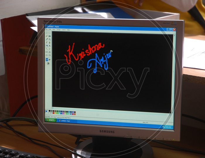 Paint application in a monitor