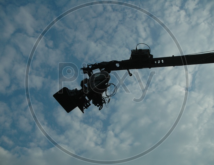 A Movie Shooting Video Camera Fitted To a Crane