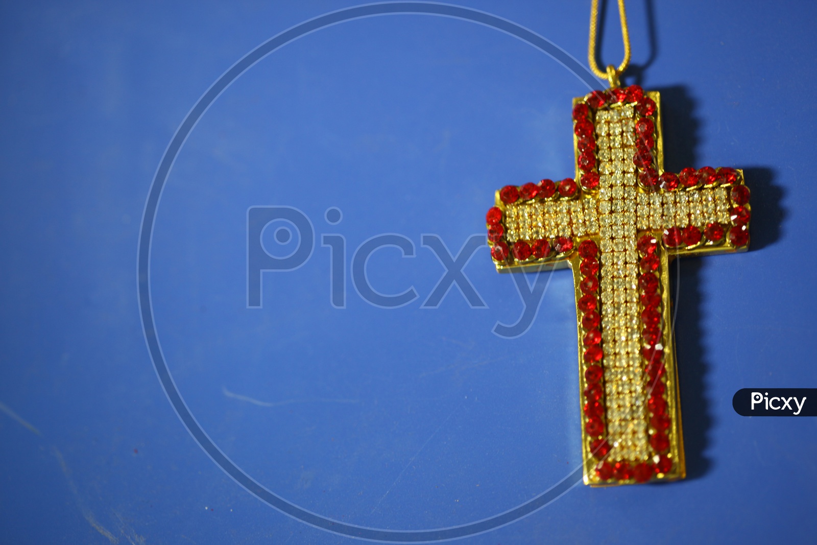 A Cross with a blue background
