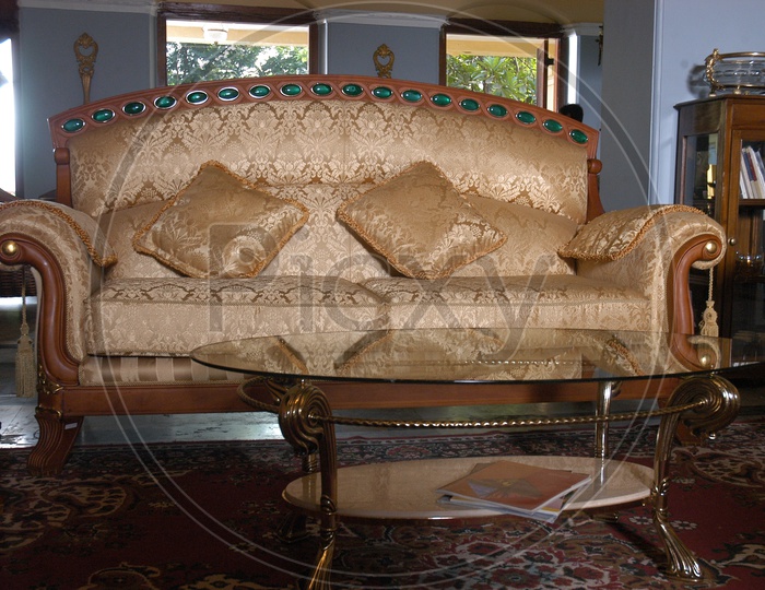 Living Room Sofa Sets With  Cushion Pillows