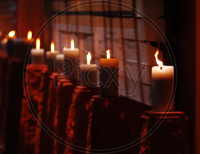 row of candles