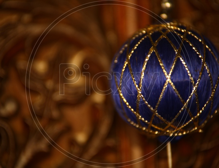 A hanging violet ball