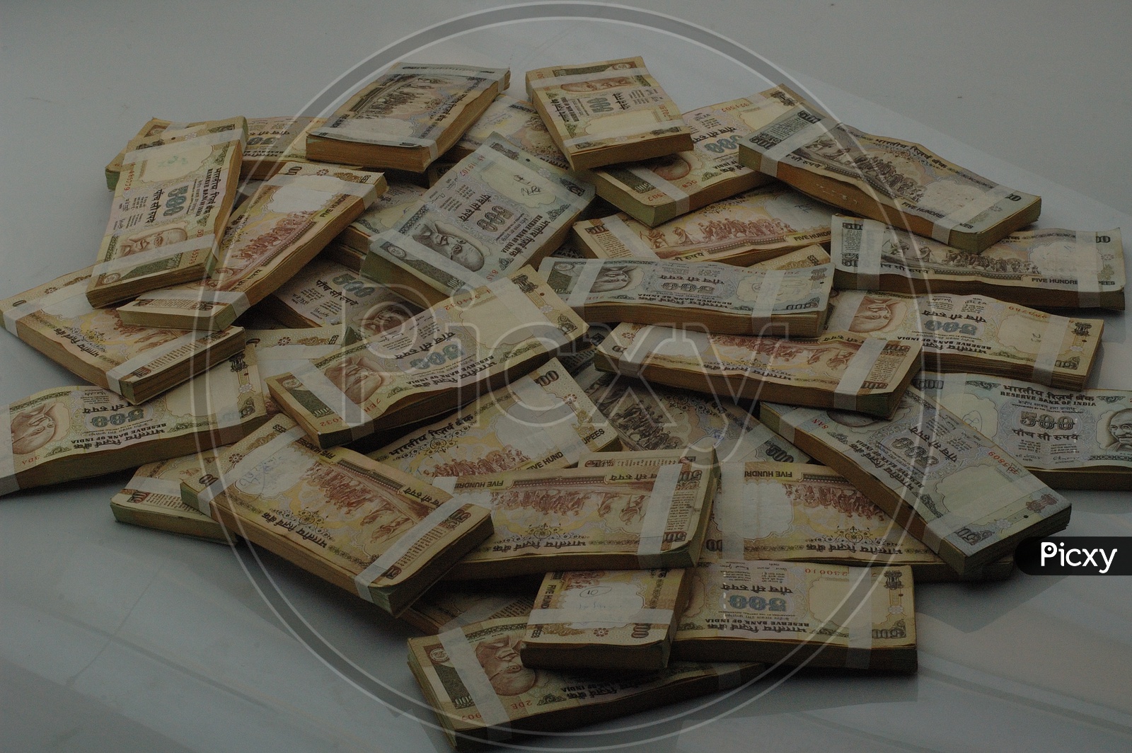 Indian Old Currency bundles Closeup Shot