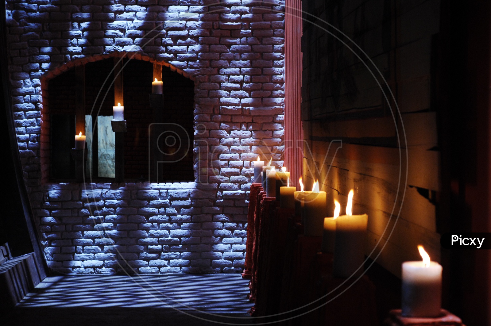 Image of Lite wax candles in a closed room ER175751 Picxy