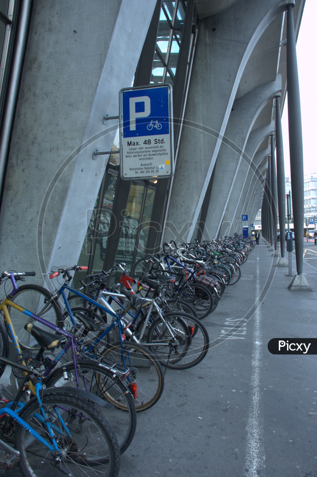 cycles parked in the parking