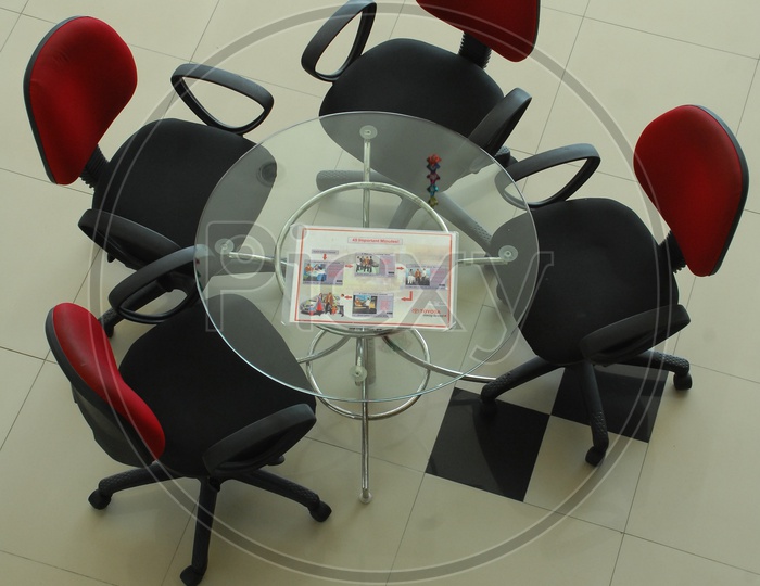 Office Chair With a Table Aerial View
