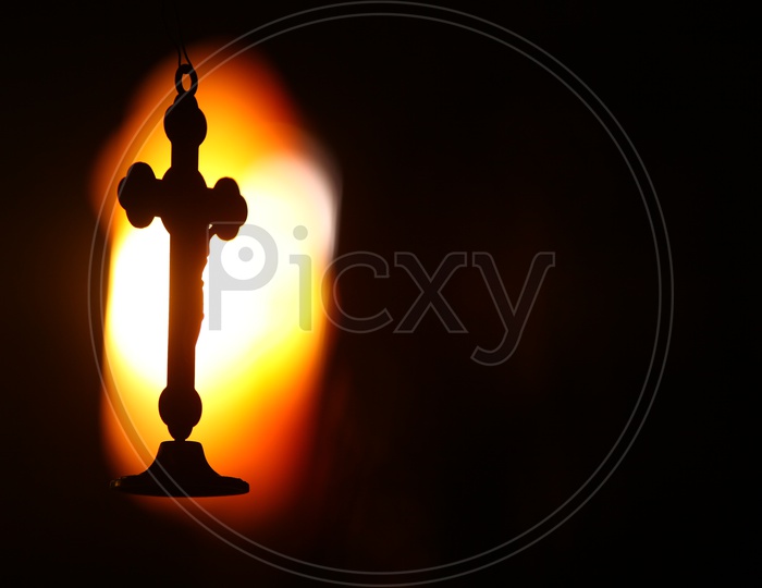 Silhouette of Christian Christ Cross Pendent