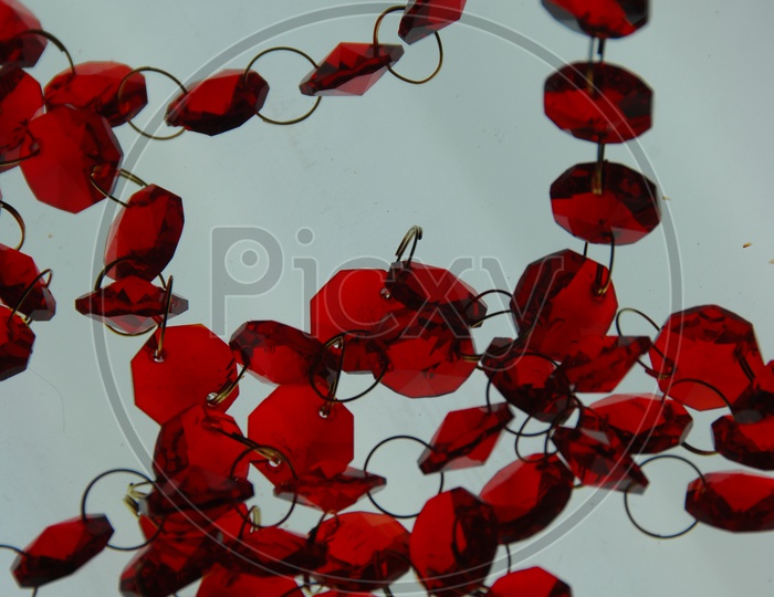 Acrylic Coloured Bead  Garlands Patterns and Designs Closeup Shots