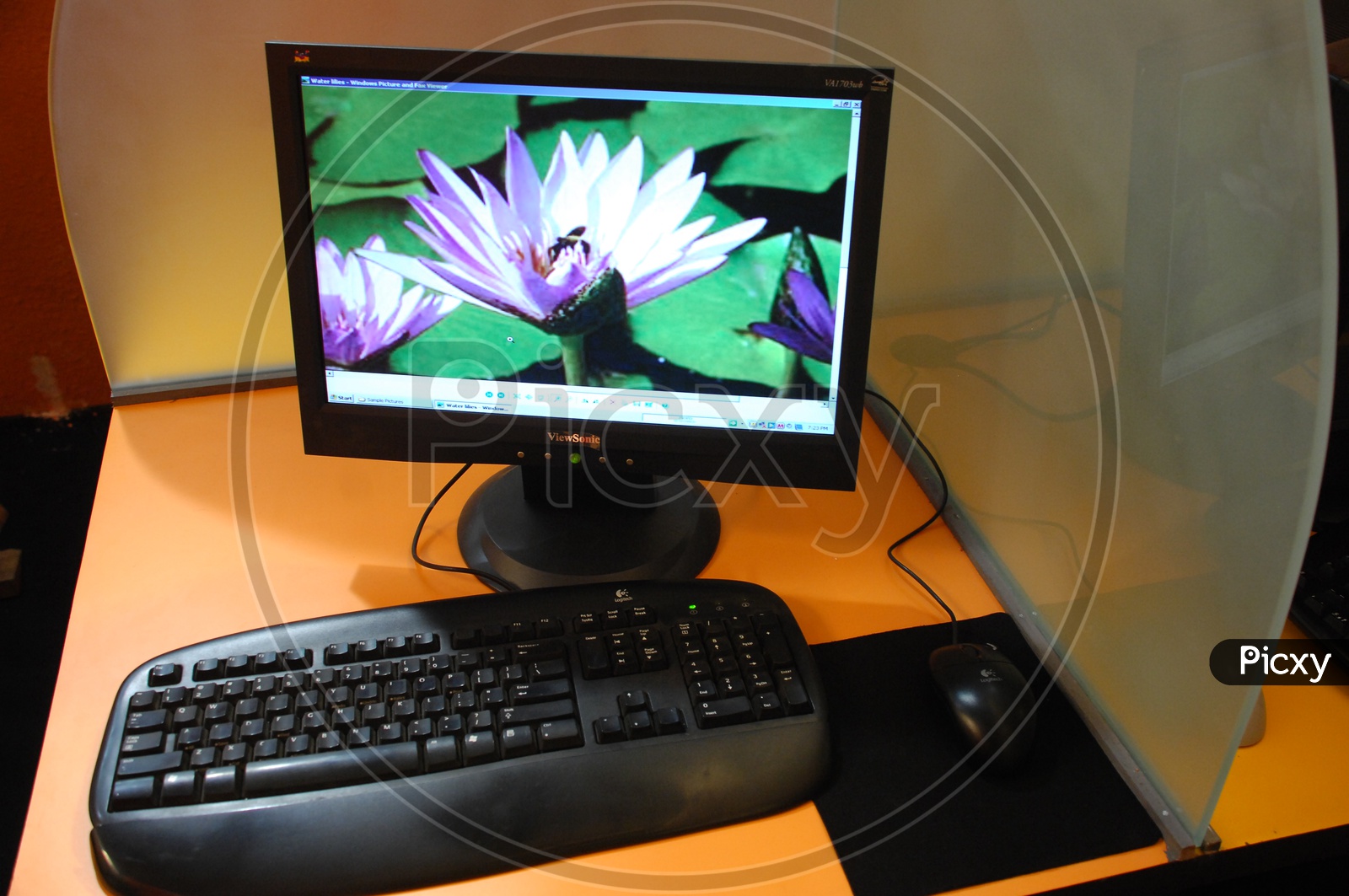 Desktop Computer with a Keyboard and Mouse