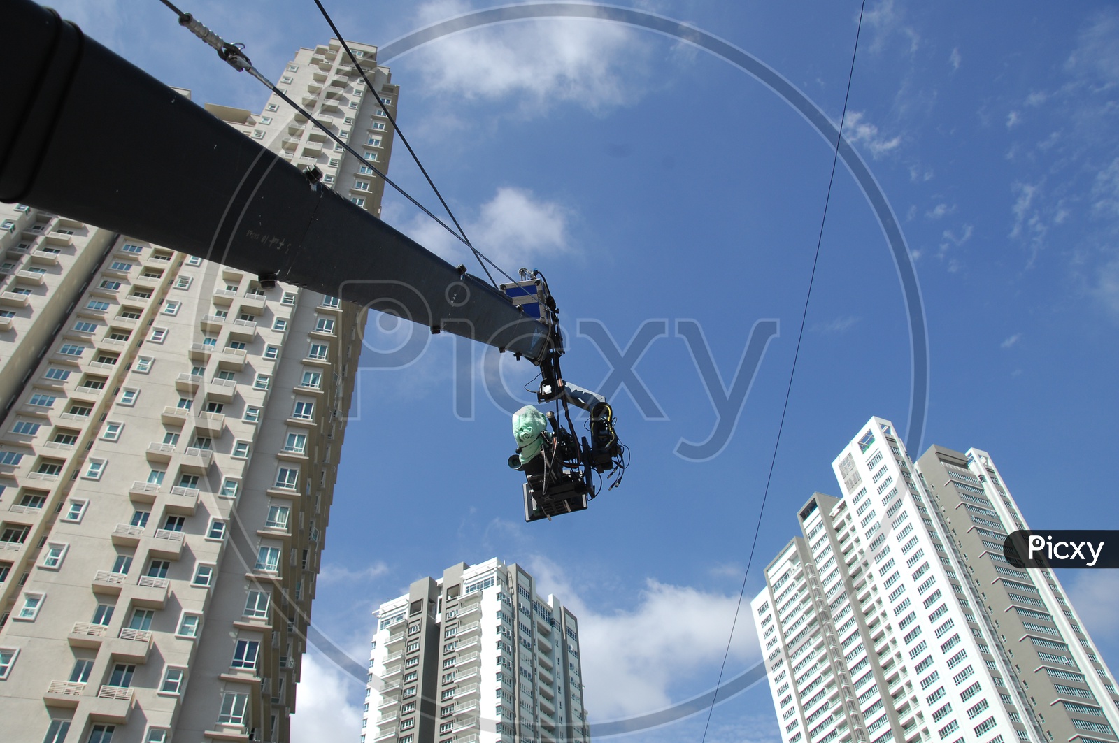A Movie Shooting Video Camera Fitted To a Crane