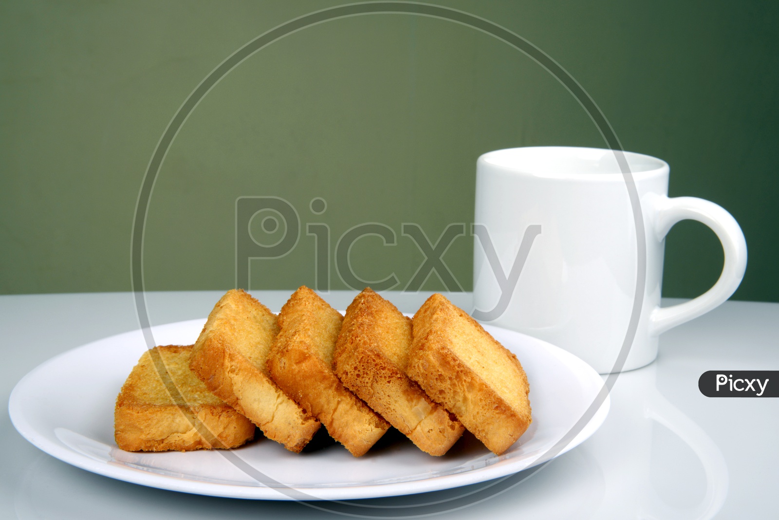 Sweet rusk with a cup of tea for tea-time