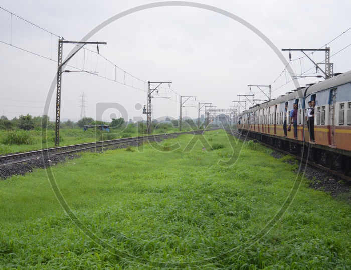 Running Train on a railway track