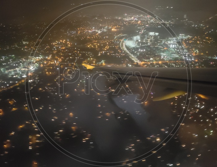 Flight view of Baltimore city