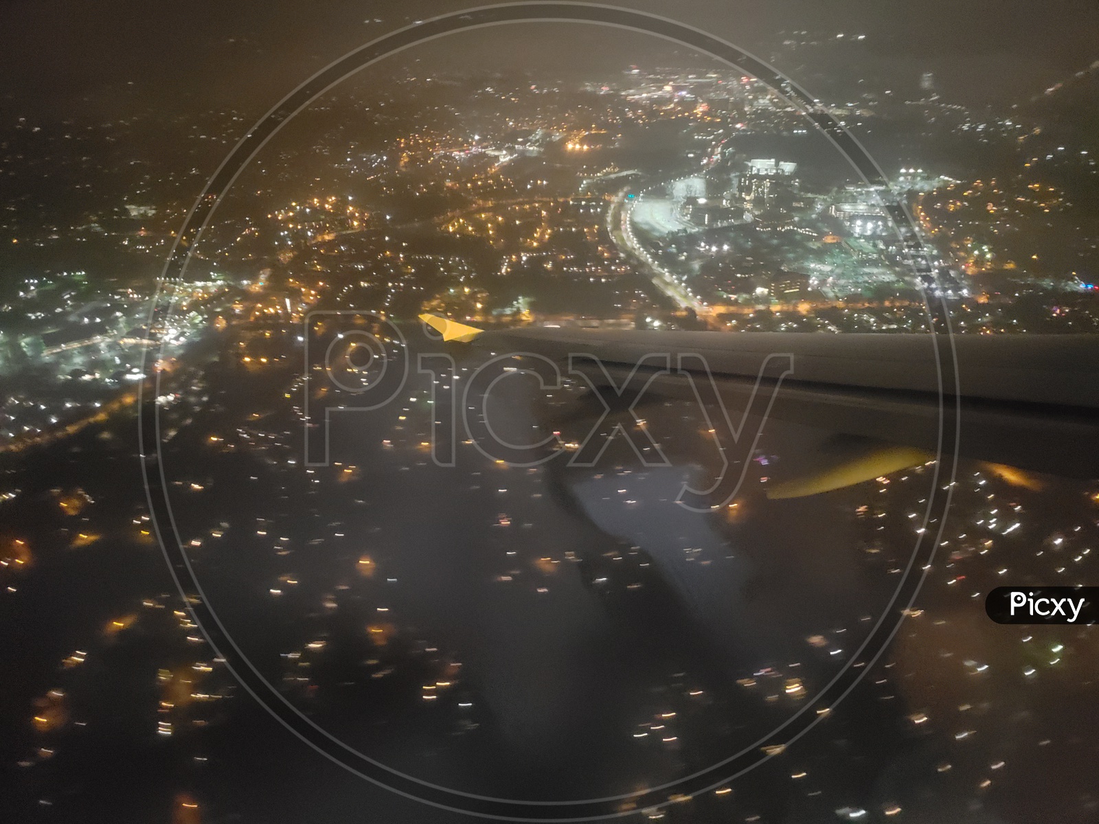 Flight view of Baltimore city